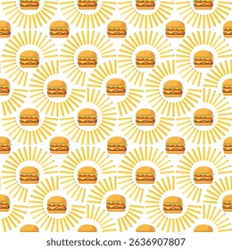 Delicious Fast Food Fun Seamless Background