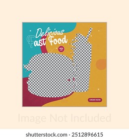 Delicious fast food social media post design