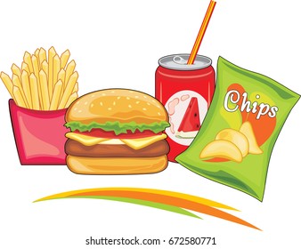 Delicious fast food. Vector