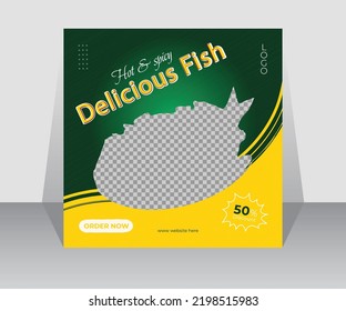 Delicious Fish Food Social Media And Web Banner Template Design