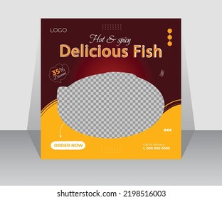 Delicious Fish Food Social Media And Web Banner Template Design