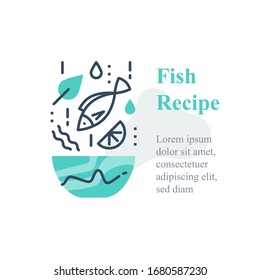 Delicious Fish Salad, Seafood Recipe, Eat Healthy Food, Full Bowl, Falling Ingredients, Nutritious Diet, Tuna Lunch Dish, Vector Line Icon