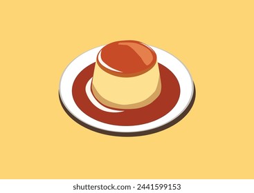 Delicious flan cake with caramel