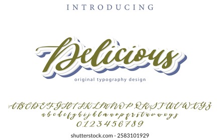 Delicious Font Stylish brush painted an uppercase vector letters, alphabet, typeface
