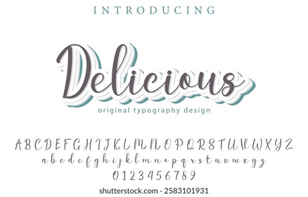 Delicious Font Stylish brush painted an uppercase vector letters, alphabet, typeface