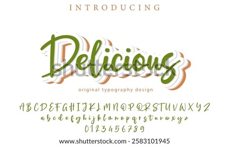 Delicious Font Stylish brush painted an uppercase vector letters, alphabet, typeface