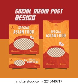 banner de comida deliciosa o publicación en medios sociales y postdiseño de comida en instagram