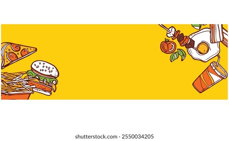 delicious food banner vector illustration with an elegant and simple design concept
