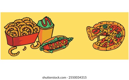 delicious food banner vector illustration with an elegant and simple design concept