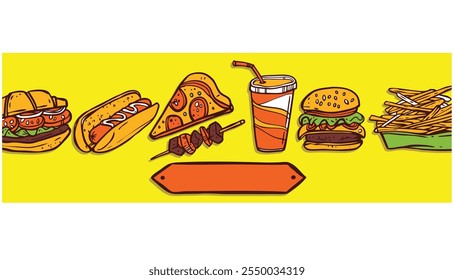 delicious food banner vector illustration with an elegant and simple design concept