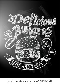 delicious food, burgers, menu