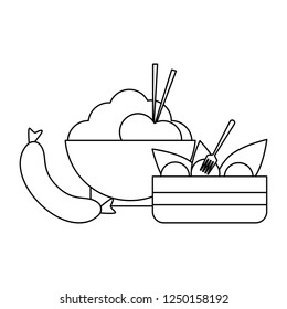 Delicious food concept black and white
