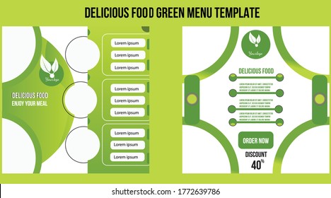 Delicious Food Green Menu Template