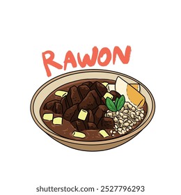 Delicious food illustration indonesia traditional dish dinner indonesian lunch vector menu
