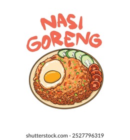 Delicious food illustration indonesia traditional dish dinner indonesian lunch vector menu
