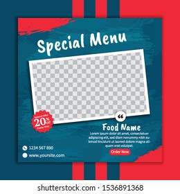 Delicious Food Instagram Banner Template Vector