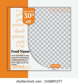 Delicious Food Instagram Banner Template Vector