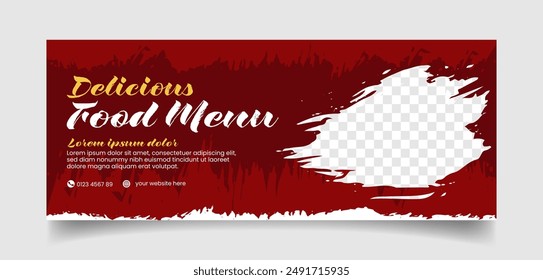 delicious food menu banner template