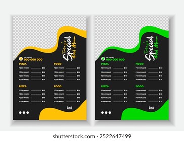 Delicious Food Menu Design or Food Brochure Template