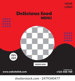 Delicious food menu poster design 