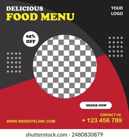 Delicious food menu poster design 