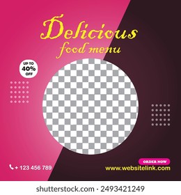 Delicious food menu poster design 