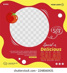 Delicious food menu and restaurant social media post template