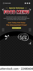 Delicious food menu and restaurant social media post template