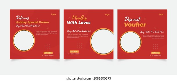Delicious  food menu social media banner template
