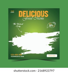 Delicious food menu social media post Facebook Instagram post template
