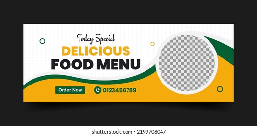 Delicious Food Menu Social Media Cover Photo and Web Banner Ads Template Design