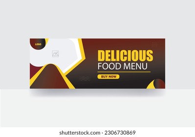 Delicious food menu social media cover restaurant banner design template