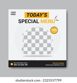 Delicious Food Menu Social Media Post Template Design Instagram Banner Ad Design  