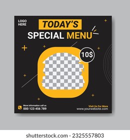 Delicious Food Menu Social Media Post Template Design Instagram Banner Ad Design  