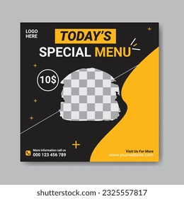 Delicious Food Menu Social Media Post Template Design Instagram Banner Ad Design  