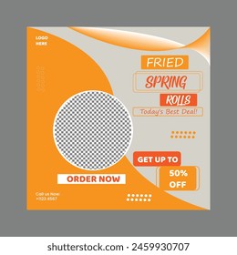Delicious food menu social media template