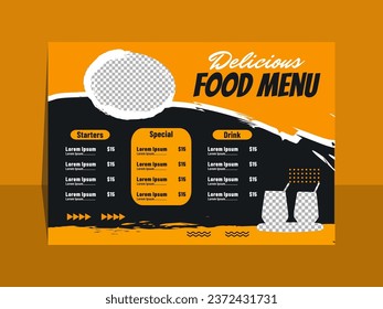 Delicious food menu template design