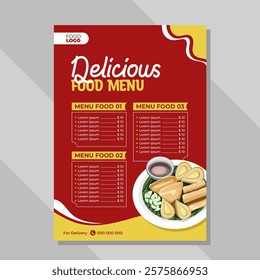 Delicious food menu template, food menu design