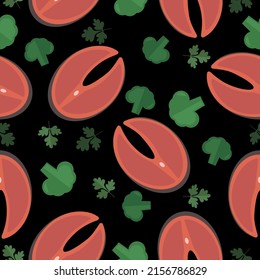delicious food pattern seamless vector.