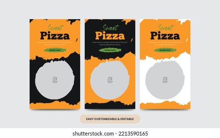 Delicious Food Pizza Social Media Story Template Pizza Social Media Stories 