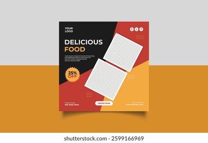 Delicious Food Promotional Social Media Post Template