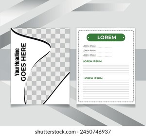 delicious food Recipe card design template for cookbook