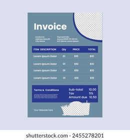 Delicious food restaurant invoice template