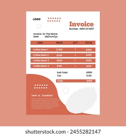 Delicious food restaurant invoice template