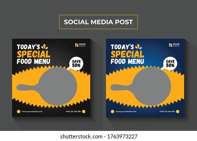 Delicious food social media banner template