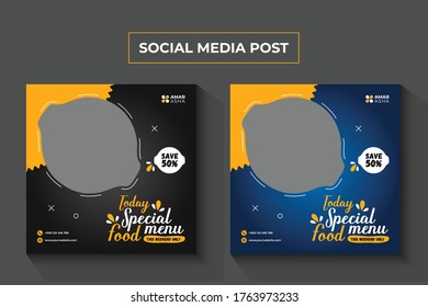 Delicious food social media banner template