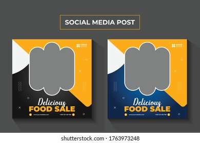 Delicious food social media banner template