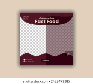 Delicious food social media banner design.