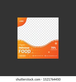 Delicious Food Social Media Banners Template, Promotional Social Media Post