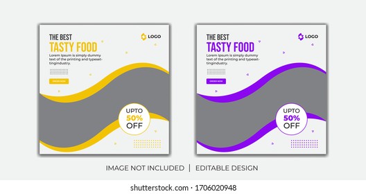 Delicious Food Social media post a Design template for vector illustration Eps 10. 